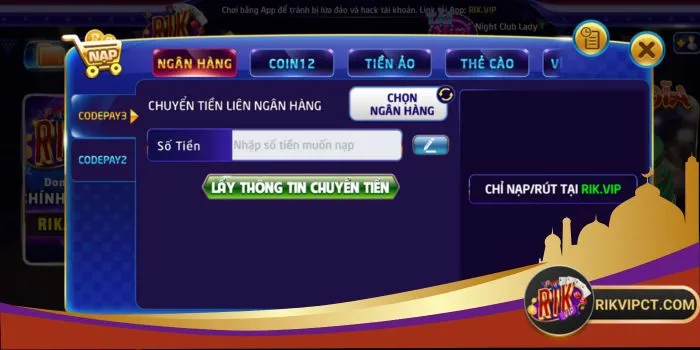 Nạp tiền Rikvip giao dịch 0đ siêu nhanh